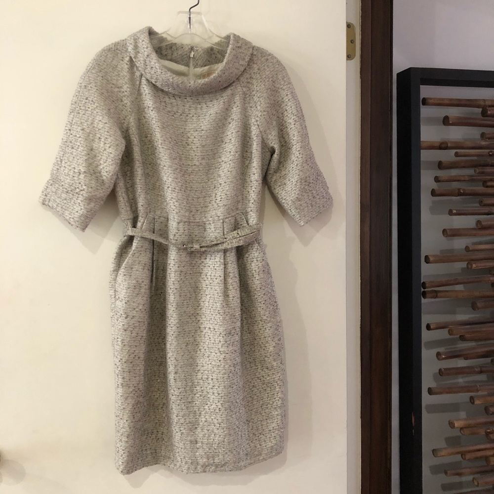 Michael Kors cream brocade dress 4